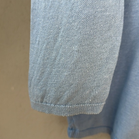 J. Jill Linen Cotton Blend Blue Flyaway Long Sleeve Cardigan Sweater Size Large - Picture 5 of 13